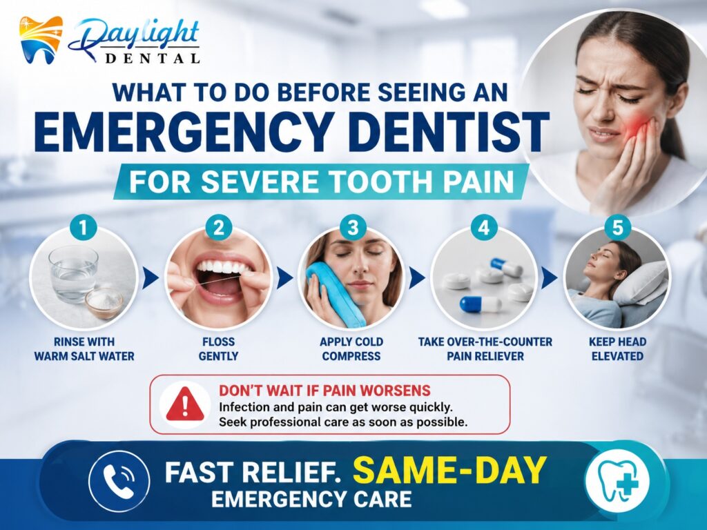 Quick steps to manage severe tooth pain before visiting Daylight Dental in South Austin.